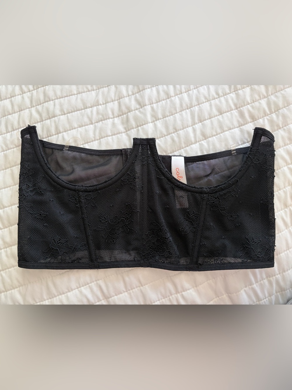 NWOT Target Colsie sheer black lacy underbust corset